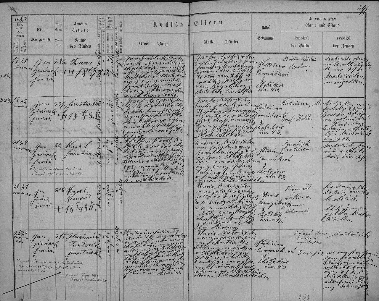 Vladimír Schulz - cecoslovacco - SOA Zámrsk, Registro delle nascite a Chotěboř (1867-1891), sigla. 2919, Regno Unito 3510, pag. 397. (Chotěboř, 25 luglio 1883 - Praga, 12 ottobre 1953)